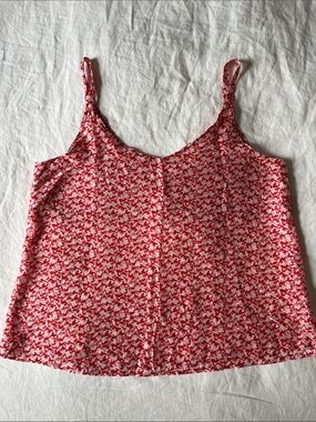 Red Floral silk cami